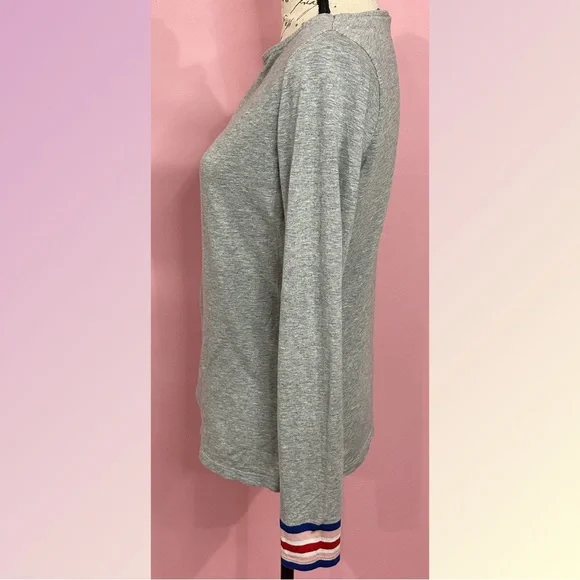 Boden Boatneck Multicolored Cuff Long Sleeved T- Sz Medium - Picture 4 of 10